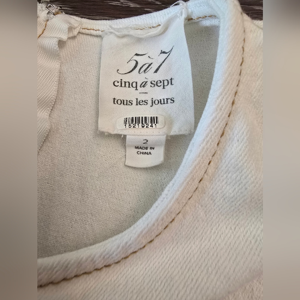 Denim Josi Dress in WhiteCinq a SeptColor: White - Picture 13 of 13